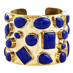Lacquered brass / Lapis cuff bracelet by Addison Weeks